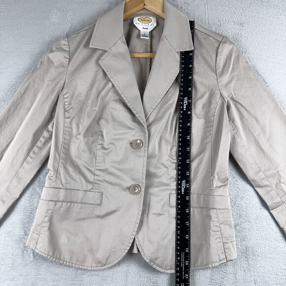 Talbots Petites Blazer Coat Two-Button Office Work Stretch Womens Gray Size 0 - Picture 5 of 10